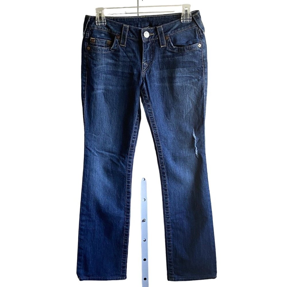 True Religion Womens Jeans Blue‎ Tag Size 27 Low Rise Straight Denim